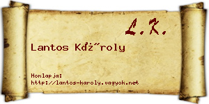 Lantos Károly névjegykártya